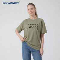 T-shirt pour femme Kuenzi, personnalisé avec logo, col rond, manches courtes, 100% coton, 280GSM, coupe ample, épaules tombantes