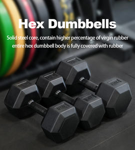 באיכות גבוהה יצוק משושה ברזל יצוק ציוד אימון כושר-משקולות משושה גומי להרמת משקל - Product Image 2