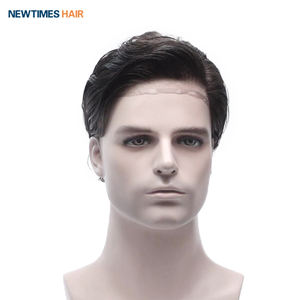 Peluca de encaje francés de encaje frontal N6 con lados de PU Tupé de cabello humano indio rizado natural para hombres Estilo de onda virgen - Product Image 3