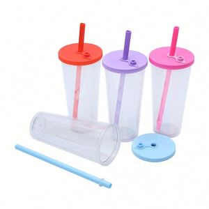 Taza de café de diseño clásico sensible a la temperatura de 24 oz/710 ml, vaso de plástico reutilizable con pajita para fiestas, que cambia de color. - Product Image 2