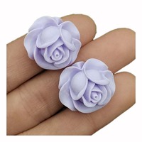 100 pièces Simulation dos plat Pastel résine Rose Cabochons fleurs miniatures Slime breloques pour bijoux à bricoler soi-même artisanat décor accessoires