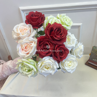 Eleganter Einzelstiel-Seidenrosenstrauß, Ideal für Hochzeiten und Heimdekoration. Auswahl an Kunstblumen zum Valentinstag