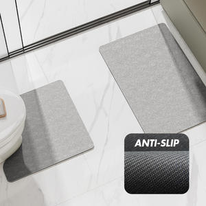 Alfombra de Baño de Tierra de Diatomeas en Forma de U, Antideslizante, Rectangular, de Color Sólido, Diseño Minimalista, Alfombra para Piso de Baño - Product Image 1