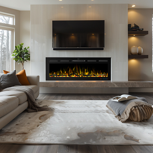 Luxstar Hot Sale 80 Inch Wall-mounted and Recessed Electric Fireplace, Multi Flame and <strong>Log</strong> Bed Colors w Smart APP <strong>Control</strong> - Product Image 6