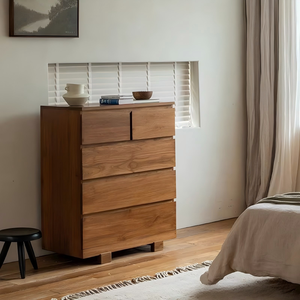 ตู้ลิ้นชักไม้สัก YG ห้าชั้น / ตู้ไม้เนื้อแข็งสไตล์วินเทจสำหรับห้องนอนและห้องนั่งเล่น รุ่น YG-009 - Product Image 6