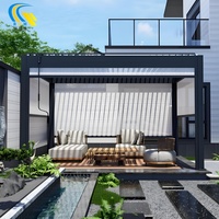 Pergola rétractable motorisée imperméable en aluminium de type 175 avec bâtiment de jardin aveugle d'écran avec le cadre enduit de poudre