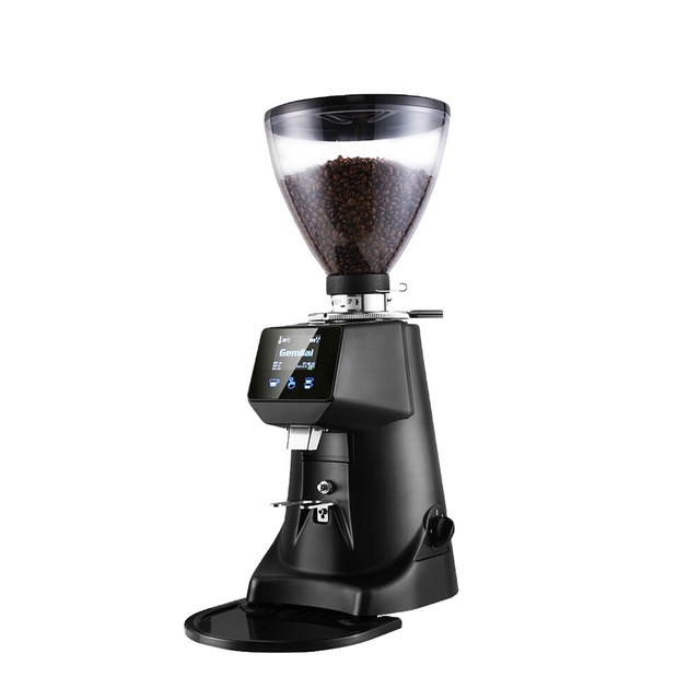 Commercial Electric Coffee Grinder Machine with LCD Touch Screen Italian Coffee Bean Grinder Household Use Hot Water System