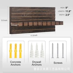 Wooden Belt <b>Storage</b> Rack 9x11.8x2.5 Inch <b>Wall</b> Mounted <b>Hanging</b> Organizer for Wardrobe Closet - Product Image 1