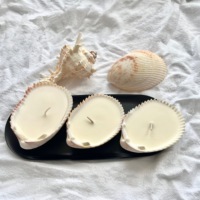 Bougies de luxe parfumées d'aromathérapie personnalisées avec coquillages, vente en gros