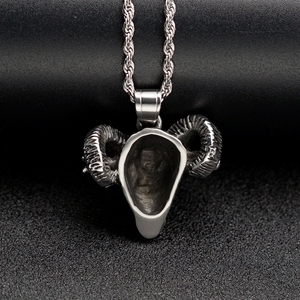 Satanic <strong>Goat</strong> <strong>Head</strong> Pendant Inverted <strong>Pentagram</strong> Baphomet Charm Men Punk Gothic Stainless Steel Necklace Fashion Pendants Charms - Product Image 4