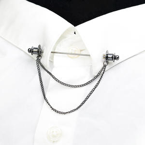 Cadena de borla de <span class=keywords><strong>metal</strong></span> personalizada para hombres, <span class=keywords><strong>collar</strong></span> de camisa, pin <span class=keywords><strong>bar</strong></span>, venta al por mayor - Product Image 6