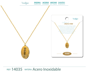 Collana con ciondolo in oro vergine vergine di Fatima in acciaio inossidabile bella cattolica Saint collana - Product Image 6