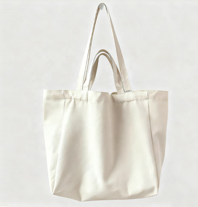 กระเป๋าผ้าแคนวาสสะพายไหล่แบบหนาพิมพ์โลโก้ได้ตามต้องการ สีขาว กระเป๋าถือผ้าฝ้ายสำหรับผู้หญิง ใช้สำหรับเดินทาง ช้อปปิ้ง และกิจกรรมกลางแจ้ง - Product Image 6