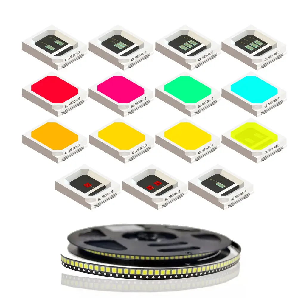 High Quality Full Color SMD 2835 SMD LED Chips 0.2W 0.5W Red Blue Green Yellow Purple White Light 2835 SMD LED Chips For LED