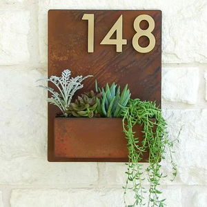 Porte-plantes mural de style moderne <span class=keywords><strong>en</strong></span> acier corten de 2 mm pour la maison et le jardin - Product Image 4