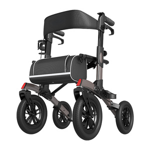 高品質アルミニウム軽量歩行器、パッド入りアームレストと背もたれ、シート付き、大人用歩行器 - Product Image 3