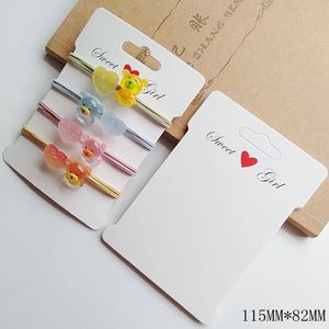 Custom Simple Lace Hair <b>Tie</b> Paper Cards High Elastic Hair Band Tags with Printing Your logo - Product Image 2