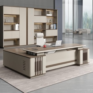 Escritorio Ejecutivo de Lujo Moderno para CEO, Conjunto de Escritorio de Oficina con Cajones en Forma de L, Mesa de Trabajo de Madera, Silla, Color Personalizado, Uso Comercial, 1 Año de Garantía - Product Image 5