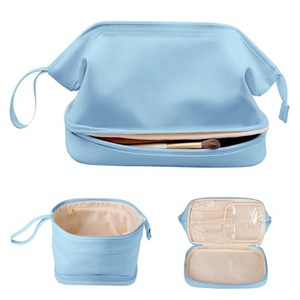Trousse de Maquillage en <span class=keywords><strong>Cuir</strong></span> PU Imperméable avec Fermeture Éclair, Trousse de Toilette Professionnelle de Haute Qualité, <span class=keywords><strong>Pochette</strong></span> de Voyage Personnalisable avec Logo pour Hommes et Femmes - Product Image 3