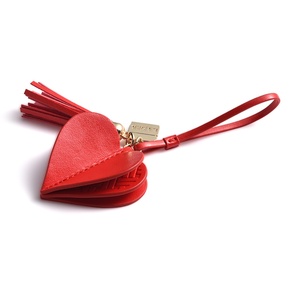 Hot Selling Heart Custom Logo <b>Keychain</b> Lanyard Metal Tassel <b>Leather</b> <b>Keychain</b> - Product Image 3