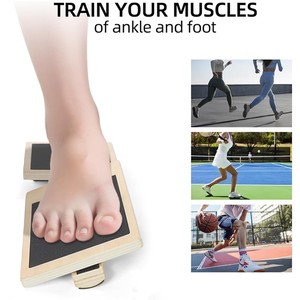 Corrección de postura Tobillo de madera Equilibrio Wobble Board Entrenador de estiramiento de pies para fisioterapia Deportes Pizarra promocional - Product Image 5