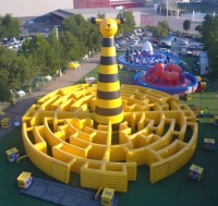 Labyrinthe gonflable en forme de cerf | Terrain de jeu publicitaire rond pour événements | Attraction accrocheuse pour enfants et adultes