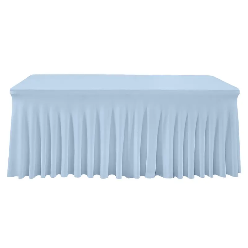 White elastic table cover hotel party table skirt wedding banquet jellyfish skirt Skirt table cloth