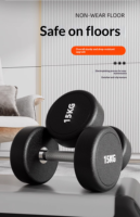 Ensemble d'haltères Lingxi, unisexe, pour entraînement complet à domicile, 5 kg la paire, en fonte, revêtement caoutchouc, pour salle de sport et usage commercial