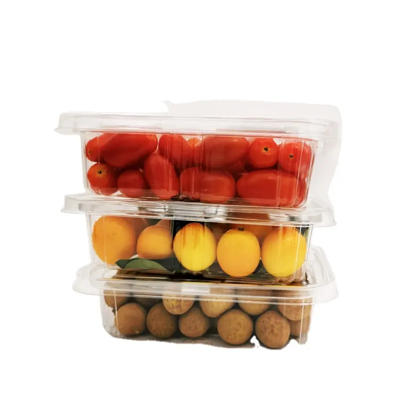 Прозрачная прямоугольная прозрачная пластиковая коробка, контейнер для печенья, конфет, ягод, блистерная коробка