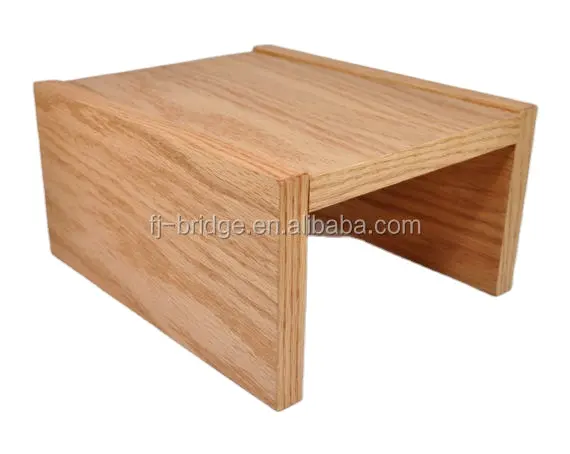 Bandeja de madeira de bambu, bandeja de madeira com descanso para braço para sofá, mesa
