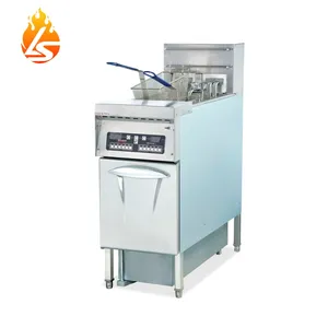 Factory Supply Vertical Electric Control Fryer Machine 14L+14L Commercial Deep Fryer With Oil Filter Cart