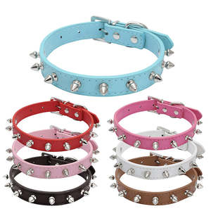 HOME PLANET Hochwertige verstellbare PU-Hunde halsband mit Nieten und Nieten - Product Image 2