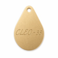 Plaque d'identification métallique pour chien, gravée, en aluminium, bords polis, avec trous de suspension pour l'identification et la traçabilité des actifs