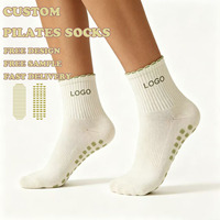 Chaussettes Jacquard Respirantes de Haute Qualité pour Femmes, Yoga, Pilates, Fitness, Chaussettes Antidérapantes Personnalisées pour Yoga