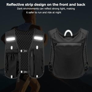 Gilet d'hydratation léger, respirant et imperméable en nylon 500 ml, réfléchissant pour hommes et femmes, idéal pour la course à pied, la randonnée et le jogging - Product Image 3