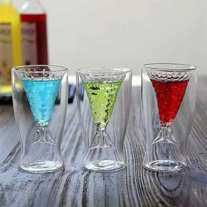 Vaso de Vidrio de Doble Pared con Forma de Rosa para Bar en Casa, Vaso de Cóctel, Vaso de Whisky, Vaso de Vino de <span class=keywords><strong>Sirena</strong></span> para Fiestas - Product Image 6