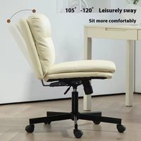 Table et chaise de bureau réglables en hauteur, élégantes, sans accoudoirs, pour la chambre à coucher, le maquillage, les jambes croisées, avec roulettes