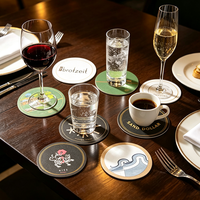 Sous-verres ronds en papier pulpe personnalisés en gros, impression offset, absorbants et jetables pour bar