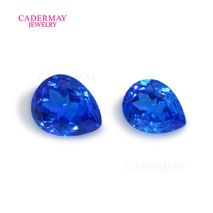 Cadermay Pear Cut Blue Synthetic Sapphire Loose Stone For Jewelry Making - Product Image 4