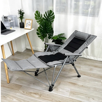 Chaise de camping et de plage pliable moderne en tissu Oxford, portable, confortable, avec dossier inclinable à cinq positions et rembourrée