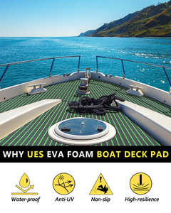 <span class=keywords><strong>Tapis</strong></span> <span class=keywords><strong>de</strong></span> sol marin en mousse EVA KT GuoMei noir sur vert à rainures droites, accessoires <span class=keywords><strong>de</strong></span> bateau, facile à découper - Product Image 2