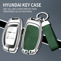 Étui de protection pour clé de voiture en alliage de zinc et cuir avec logo pour Hyundai IX20 I30 IX35 I40 Ix25 IX45 I10 I20 Tucson Verna Sonata Elantra SantaFe
