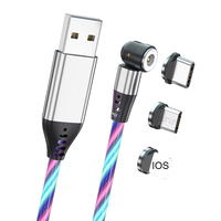 Chargeur rapide 3 en 1 Micro Type C 3A, câble USB en cuivre pur avec gaine PVC/TPE pour appareils IOS