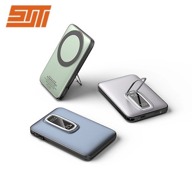 Mini 5000mAh Magnetic Power Bank 10000mAh 22.5W Fast Charger External Battery Power Bank With Holder for iPhone Samsung