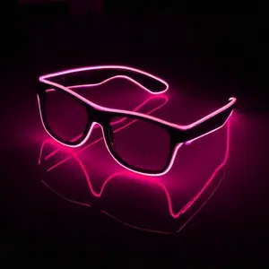 El Wire Glow Glasses Light Up Flashing Neon Glasses LED Sunglasses Glow For Halloween Bar Party Mask Decoration