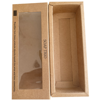 Fabbrica personalizzato riciclabile Bio-degradabile stile cassetto logo stampato sapone imballaggio scatola di carta Kraft con finestra di plastica