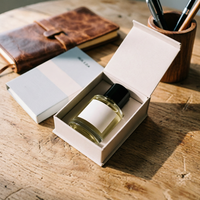 Boîtes en papier à couverture rigide estampillées or, boîte-cadeau de parfum luxueuse brodée et parfumée