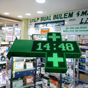 ป้ายไฟ LED รูปทรงกากบาทสำหรับร้านขายยา สีเขียว แสดงผลแบบเคลื่อนไหวได้ พร้อมฟังก์ชั่น SDK ราคาโรงงาน - Product Image 3
