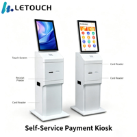 pemesanan mandiri PC layar sentuh berdiri lantai 15.6 21.5 32 inci, kios Printer POS Android Layanan Mandiri interaktif