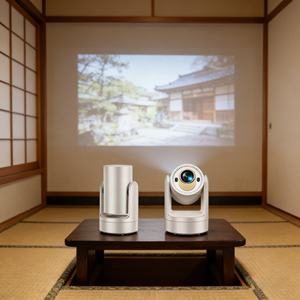 Mini projecteur or champagne, <span class=keywords><strong>correction</strong></span> automatique de la distorsion trapézoïdale, projecteur HD grand écran 16:9, batterie intégrée 5200 mAh, projecteur portable - Product Image 5